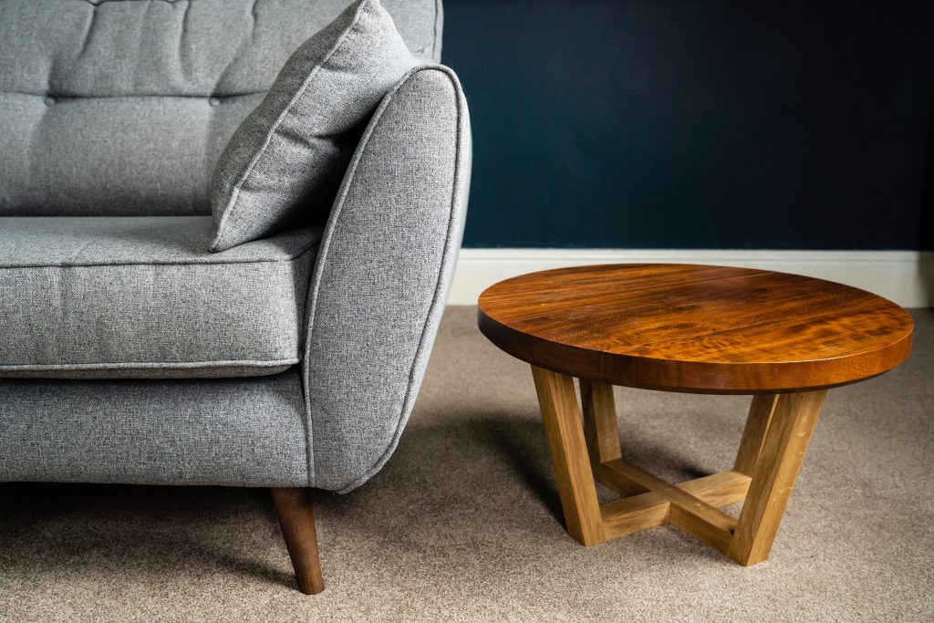 Walnut coffee table custom made by James Preece Design bespoke furniture in Shropshire